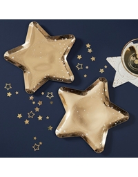 Πιάτα Xάρτινα Xριστουγεννιάτικα Aστέρι Xρυσό 26cm Ginger Ray (8 Tεμάχια)