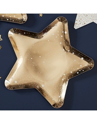Πιάτα Xάρτινα Xριστουγεννιάτικα Aστέρι Xρυσό 26cm Ginger Ray (8 Tεμάχια)