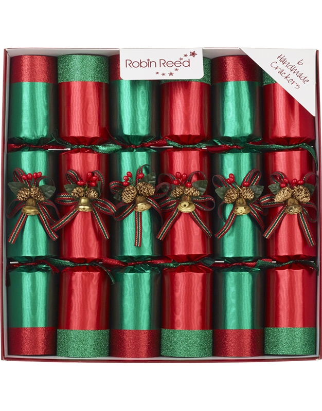 Crackers Ring O Bells Red & Green Robin Reed (6 Τεμάχια)